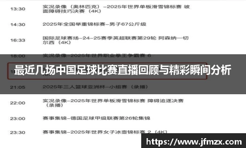 最近几场中国足球比赛直播回顾与精彩瞬间分析